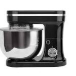 Daewoo SDA1757 1200W Stand Mixer with 5L Stainless Steel Bowl and Strong Motor Handles with Whisk, Hook and Beater Attachments, Features Splashguard Lid and Silicon Suction Feet- 220-240V, Black