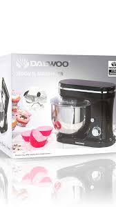 Daewoo SDA1757 1200W Stand Mixer with 5L Stainless Steel Bowl and Strong Motor Handles with Whisk, Hook and Beater Attachments, Features Splashguard Lid and Silicon Suction Feet- 220-240V, Black - Image 3