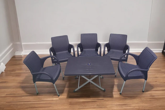 BOSS Lino Rattan Plastic Chair With BP-214-s Folding Table - Image 2