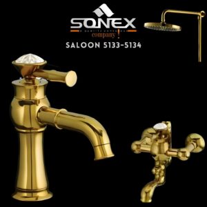 Sonex Sanitary Fittings SALOON 5133-5134 Gold Bath Set