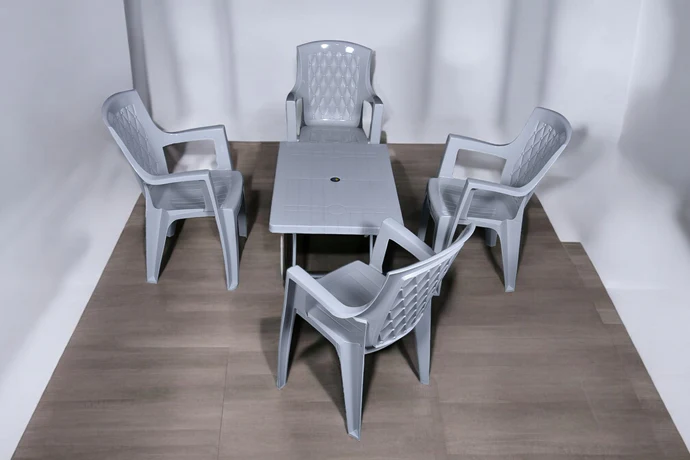 BOSS Full Plastic High Back Chair Set with BP-214-s Folding Steel Plastic Table - Image 6