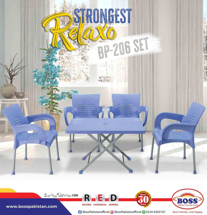 BOSS Relaxo Chair Set with BP-214-S Folding Table - Image 8