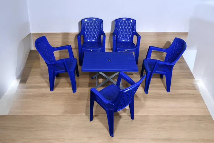 BOSS Full Plastic High Back Chair Set with BP-214-s Folding Steel Plastic Table - Image 4