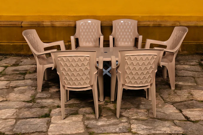 BOSS Full Plastic High Back Chair Set with BP-214-s Folding Steel Plastic Table - Image 2