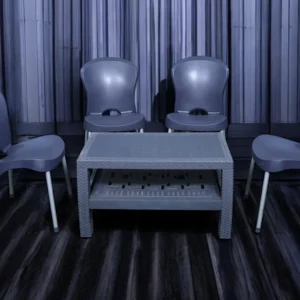 Boss Denny Max Table Set with BP-370 Double Shelf Rattan Table