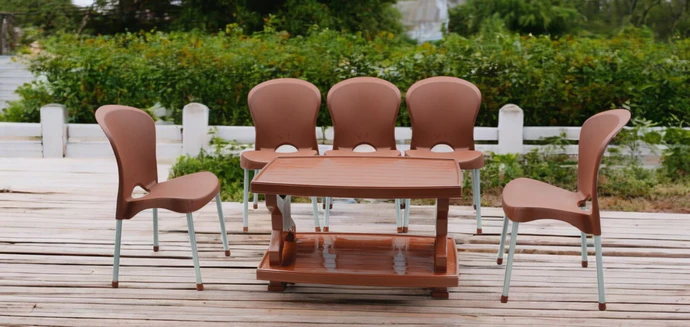 BOSS Denny Max Table Set with BP-335 Double Shelf Rattan Table - Image 5