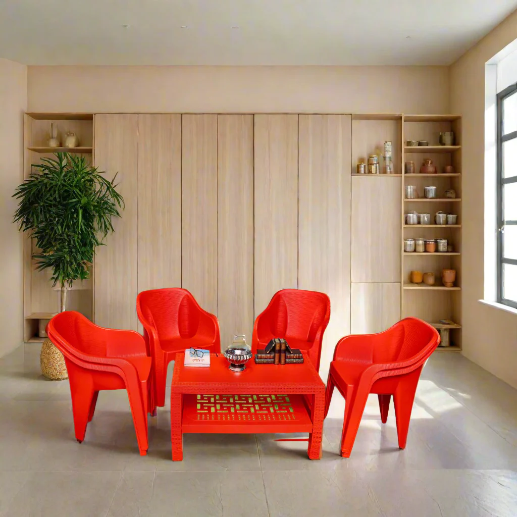 BOSS Maharaja Chair Set with BP-370 Double Shelf Rattan Table - Image 3