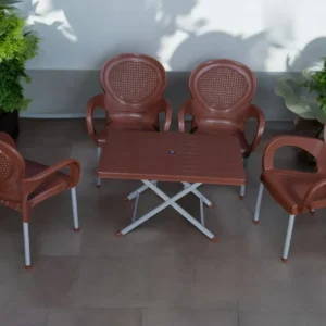 BOSS Carmen Rattan Chair Set with BP-214-s Steel Plastic Folding Table