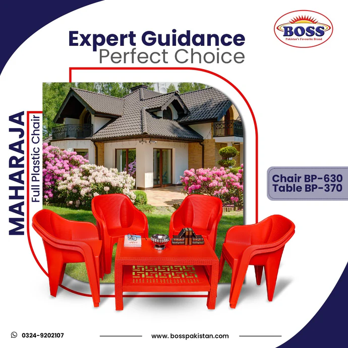 BOSS Maharaja Chair Set with BP-370 Double Shelf Rattan Table - Image 2