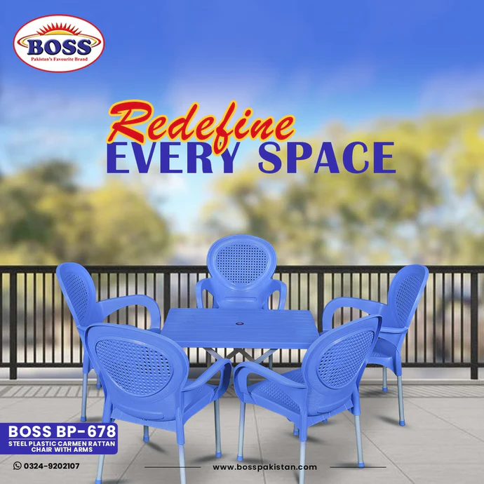 BOSS Carmen Rattan Chair Set with BP-214-s Steel Plastic Folding Table - Image 5