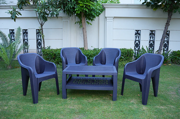 BOSS Maharaja Chair Set with BP-370 Double Shelf Rattan Table