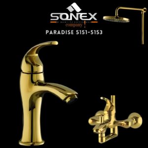Sonex Sanitary Fittings PARADISE 5151-5153 Gold Bath Set