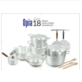 Klassic Metal Finish Gift Set Opia Saphire 18 Pieces Steamer set