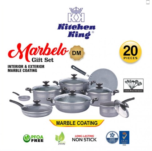 Kitchen King Non Set Marbelo Gift Set – 20 Pieces