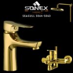 Sonex Sanitary Fittings Seagull 5064-5063 Gold Bath Set