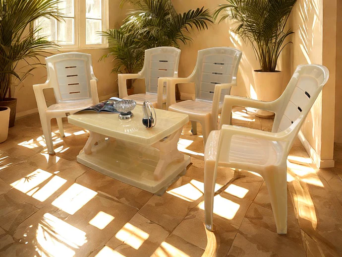 BOSS Full Plastic Crystal Elegant Chair Set with BC-335 Crystal Plastic Table - Image 2