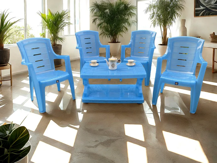 BOSS Full Plastic Crystal Elegant Chair Set with BC-335 Crystal Plastic Table - Image 4