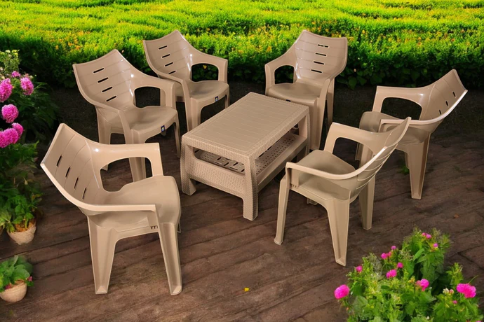 BOSS Elegance Chair Set with BP-370 Double Shelf Rattan Table - Image 2