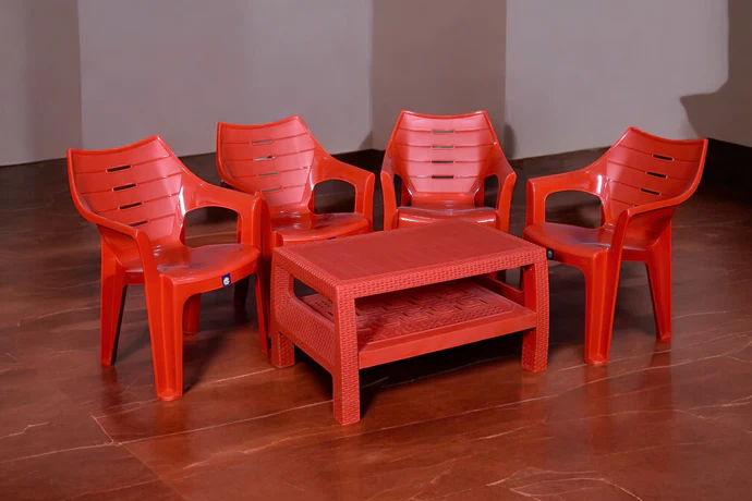 BOSS Elegance Chair Set with BP-370 Double Shelf Rattan Table
