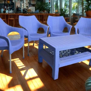 BOSS Lexus King Chair Set with BP-370 Rattan Double Shelf Table