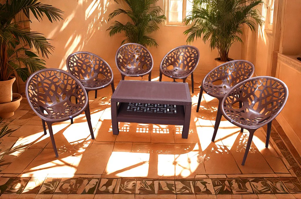 BOSS Tree Chair Set with BP-370 Double Shelf Table
