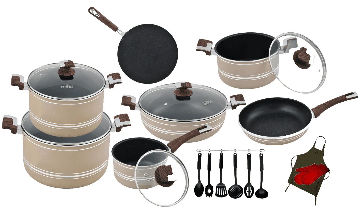D-161 – Nonstick Jumbo Gift Set – 22 Pcs (Interior+Exterior Marble) - Image 6