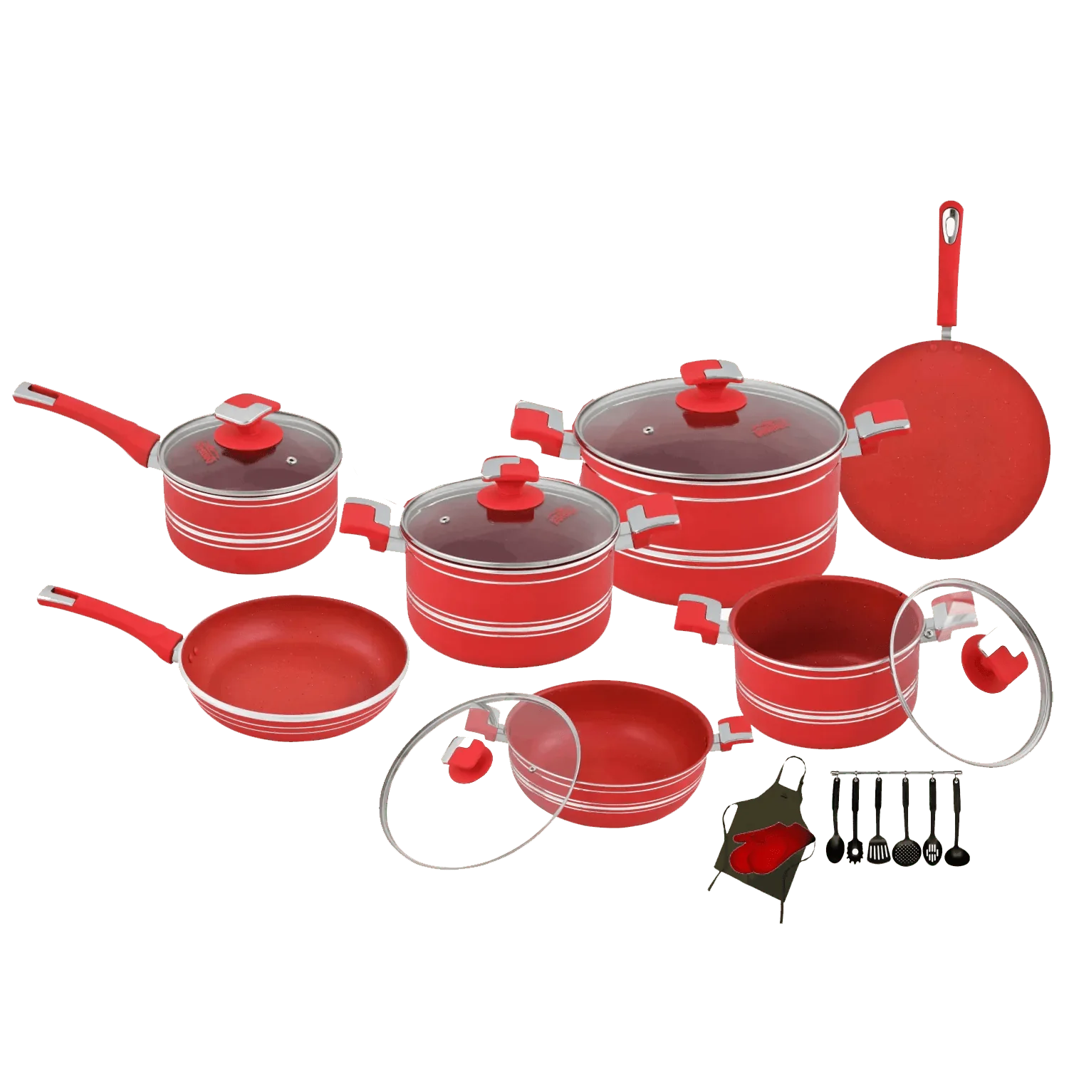 D-161 – Nonstick Jumbo Gift Set – 22 Pcs (Interior+Exterior Marble) - Image 8